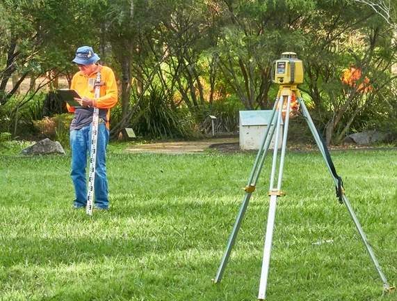 Bob assessing some drainage issues (May 2019)